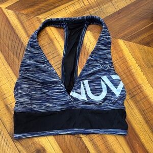 NUVO. Dance Convention Blue and Black Women's Sports Bra
